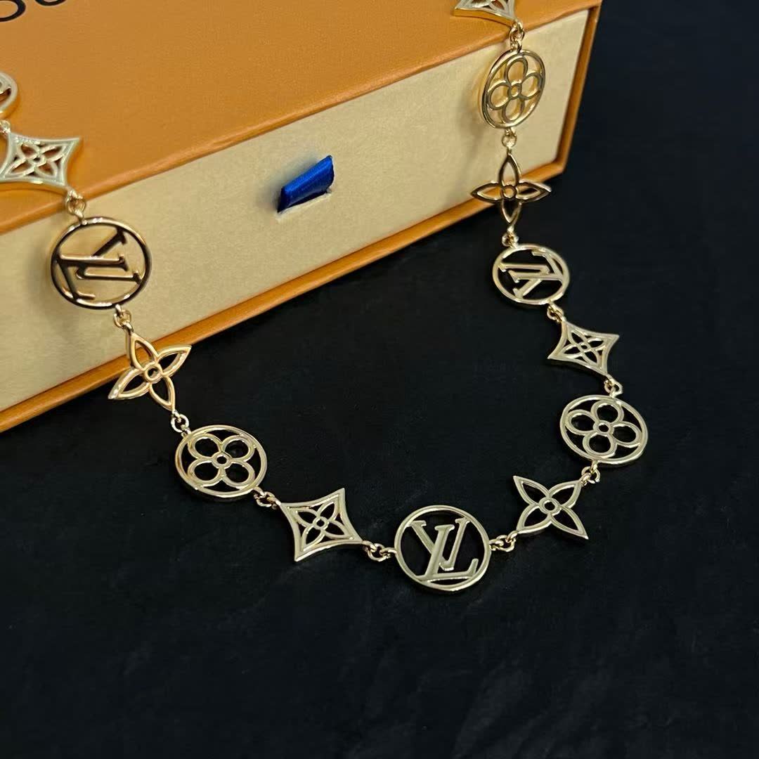 Louis Vuitton Gold-Plated Monogram Necklace
